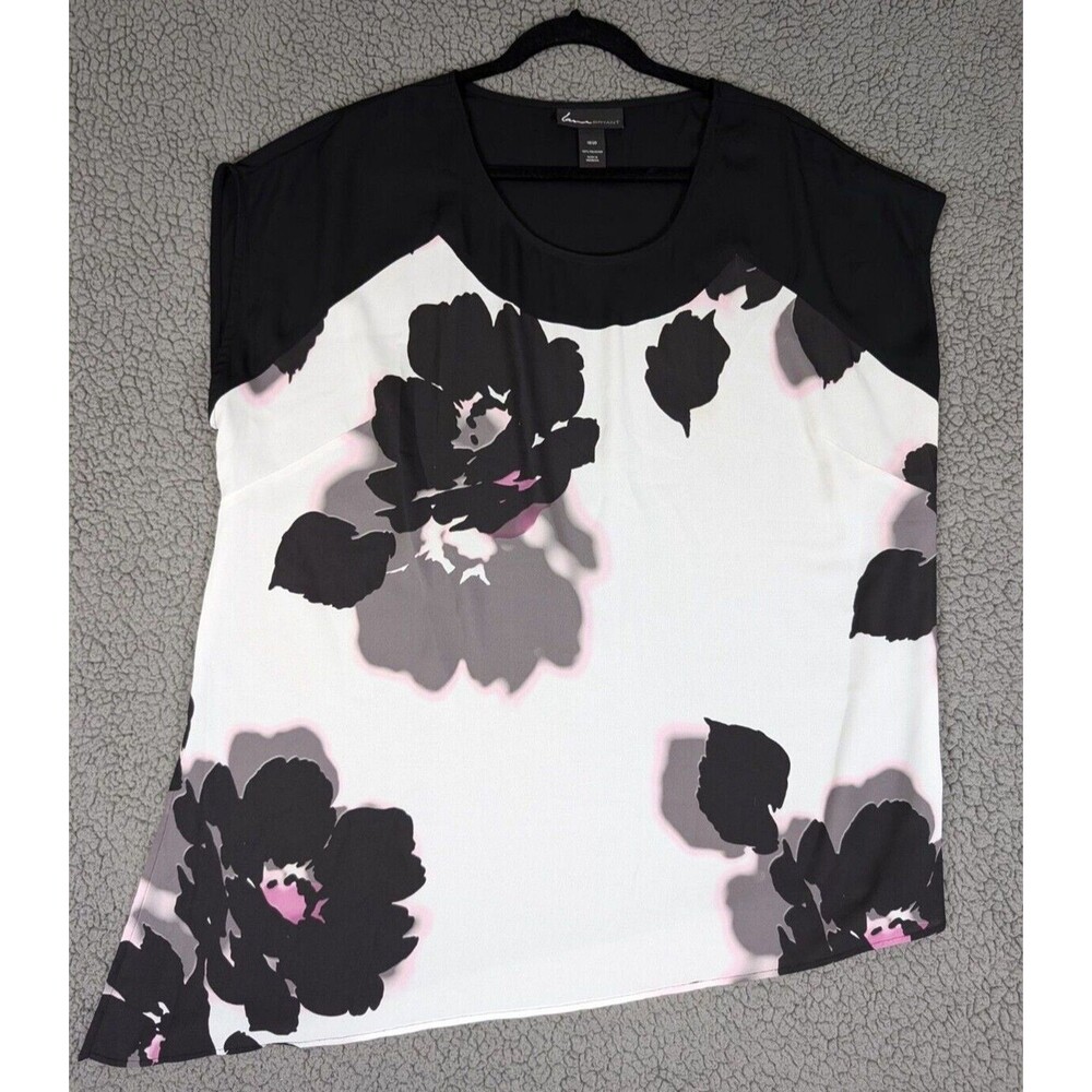 Lane Bryant Multicolor Floral Womens Blouse Size 18 / 20 Sleeveless Asymetrical